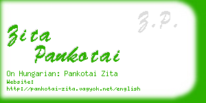 zita pankotai business card